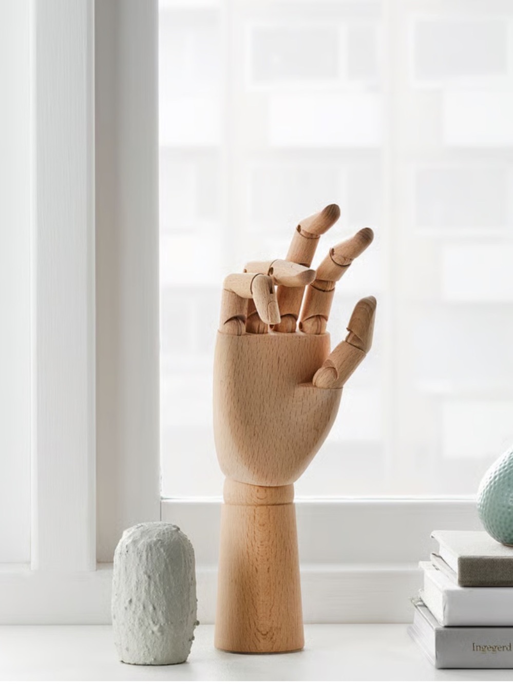 IKEA HANDSKALAD natural Wooden Artist Mannequin Hand Home Accent beech new